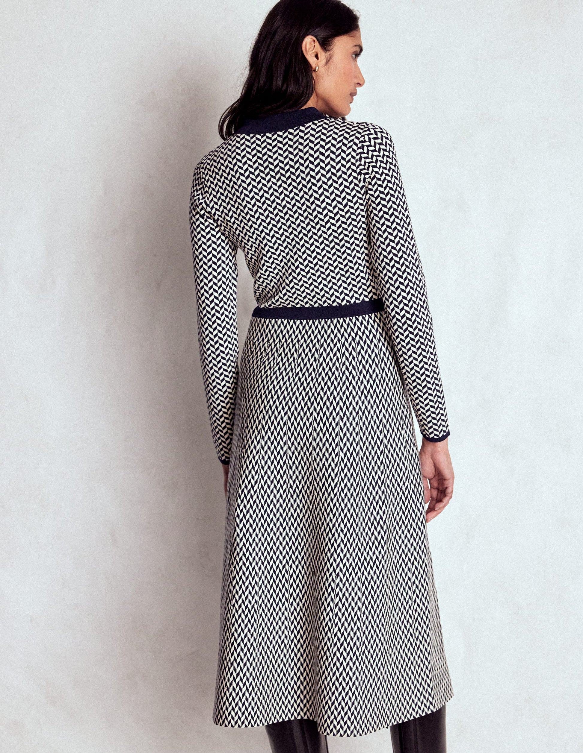 Fiona Chevron Knitted Dress-Chevron | Boden Global Fiona Chevron Knitted Dress-Chevron | Boden Global