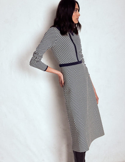 Fiona Chevron Knitted Dress-Chevron-5