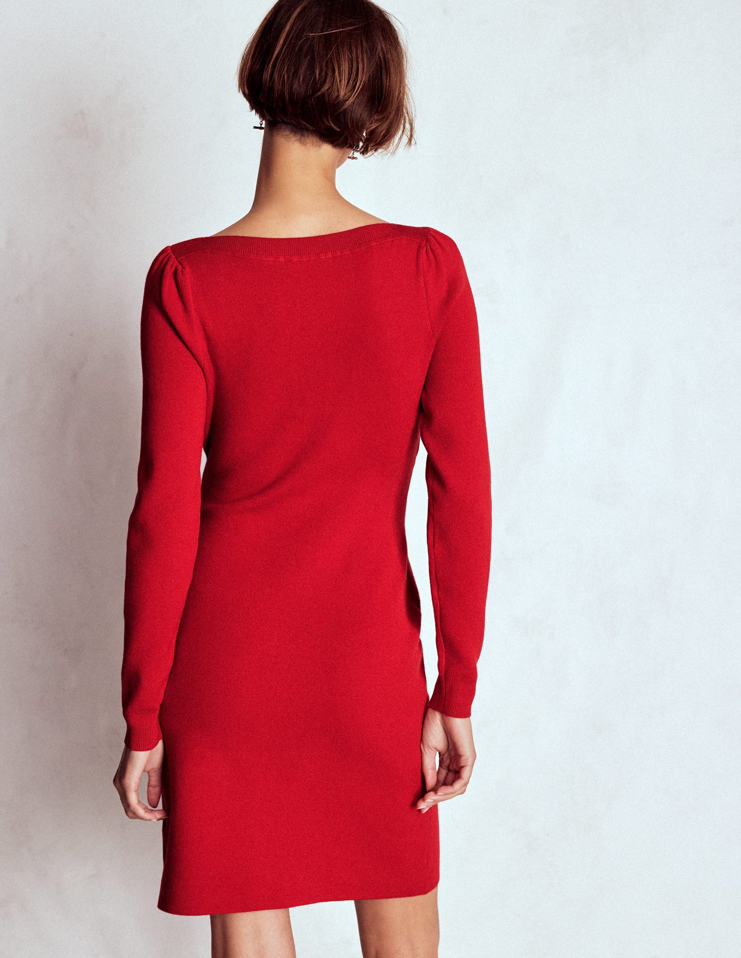 Tiana Tie Front Knitted Dress-Merida Red