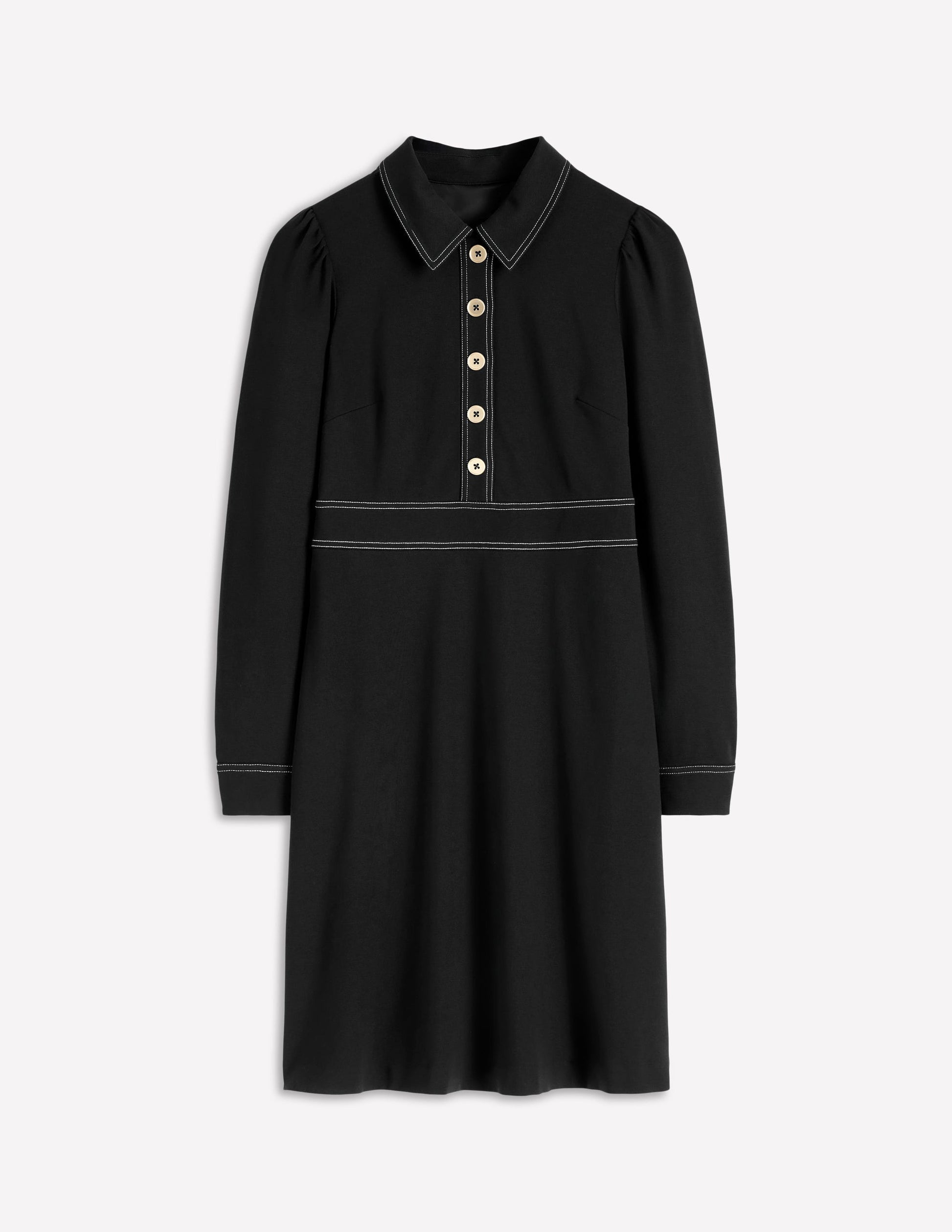 Nicolette Long Sleeve Dress-Black-6