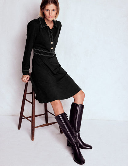 Nicolette Long Sleeve Dress-Black-1