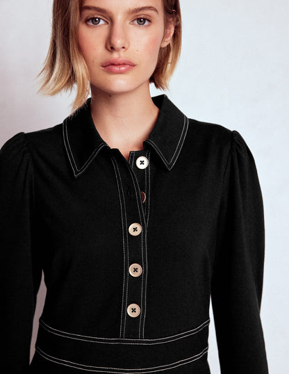 Nicolette Long Sleeve Dress-Black-2