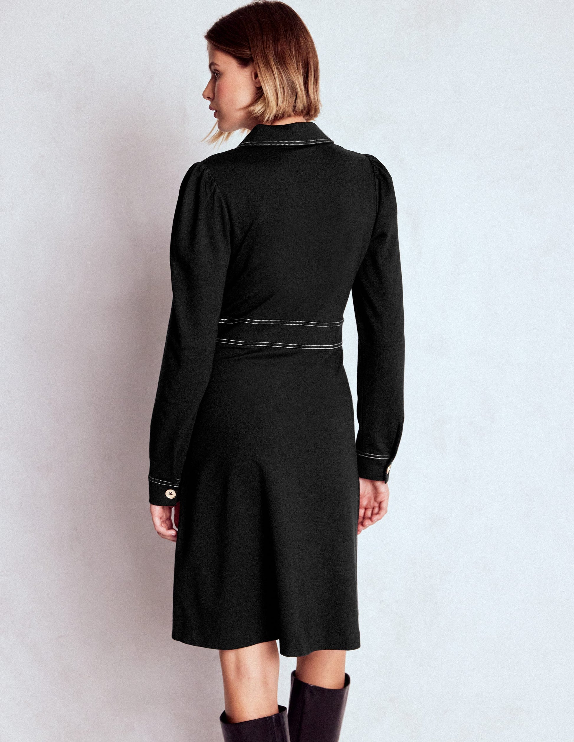 Nicolette Long Sleeve Dress-Black-3