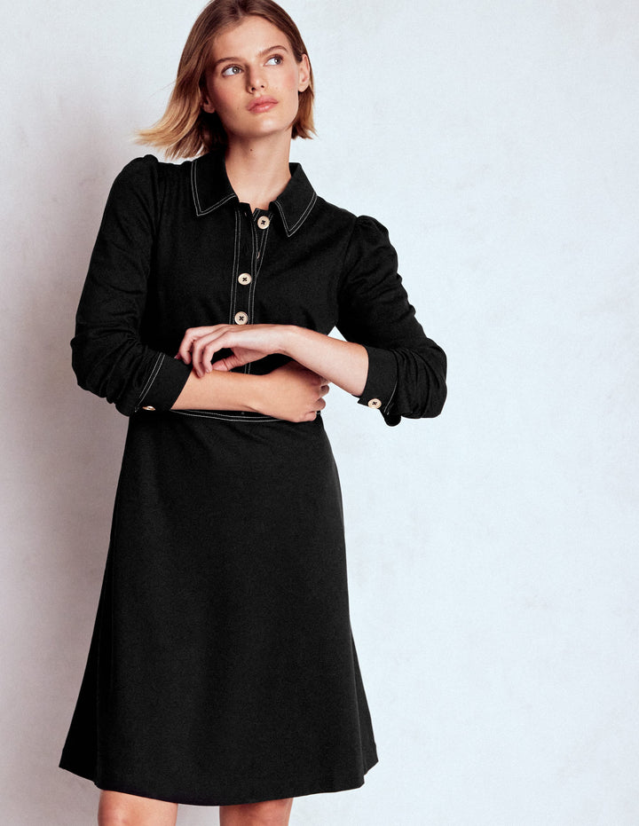 Nicolette Long Sleeve Dress-Black
