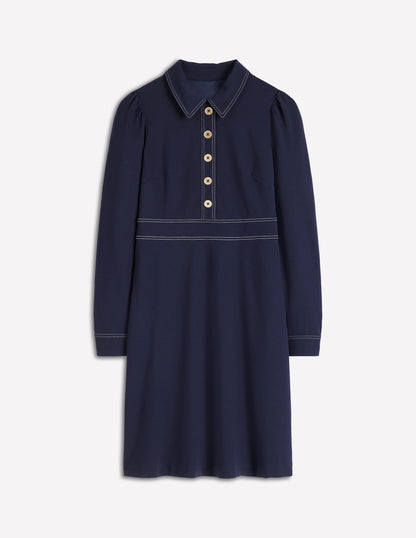 Nicolette Long Sleeve Dress-Navy-6