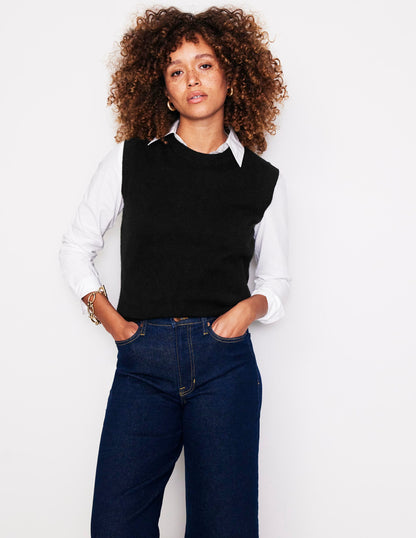 Eva Cashmere Tank-Black-1