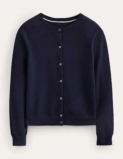 Eva Cashmere Crew Cardigan-Navy-7
