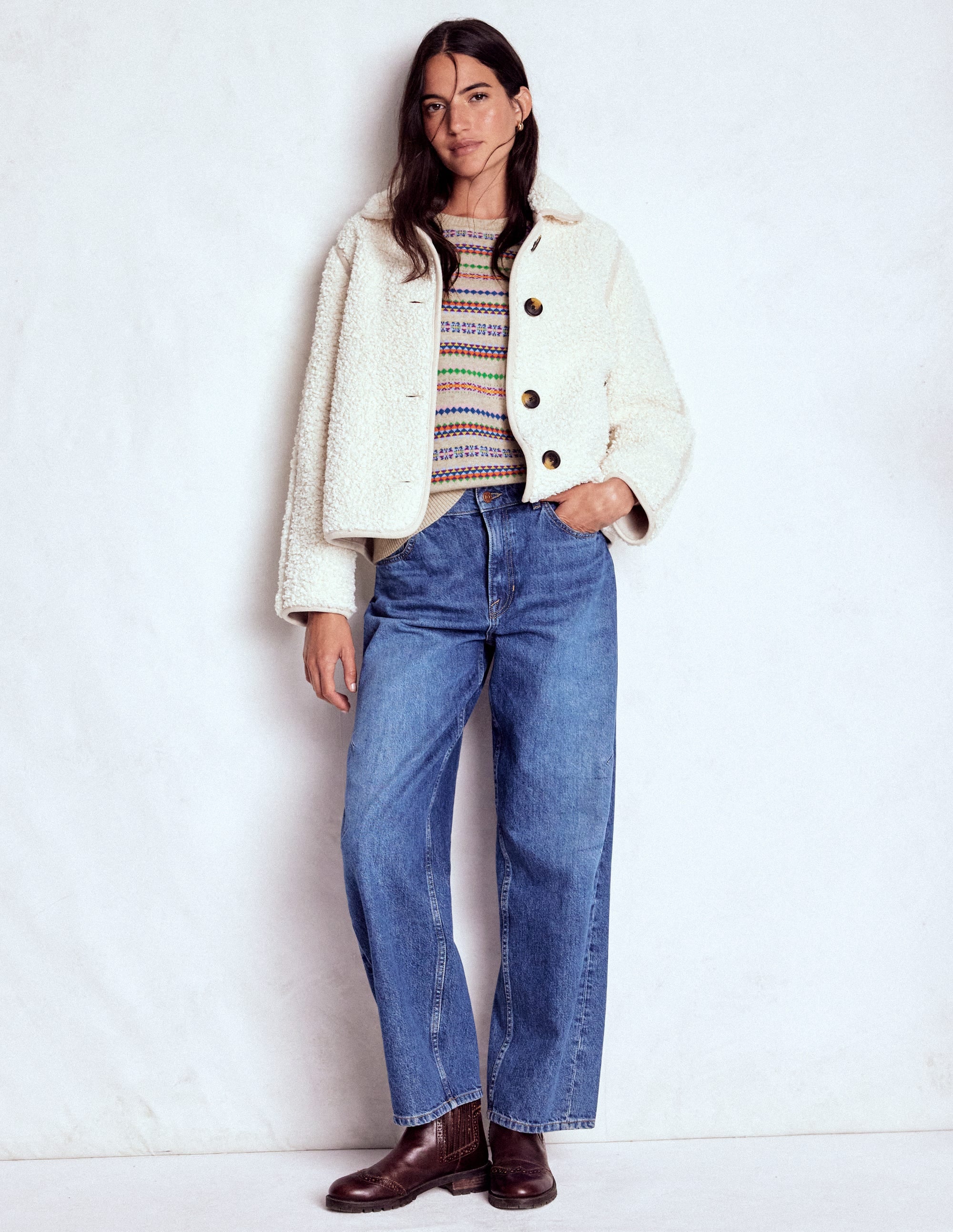 Lydia Cashmere Jumper-Oatmeal Melange Fair Isle - Image 5
