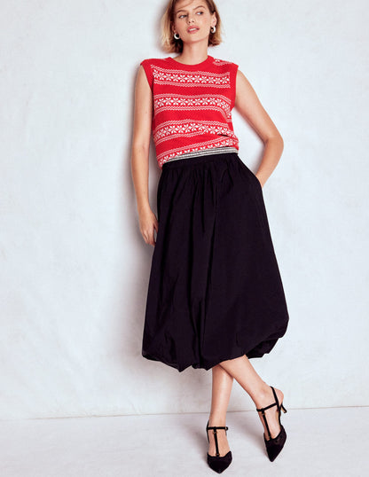 Edie Fair Isle Tank-Poppy Red, Warm Ivory-5