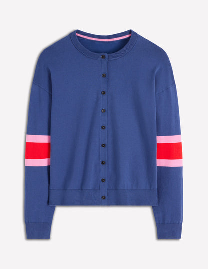 Lara Relaxed Cotton Cardigan-Denim Blue-5