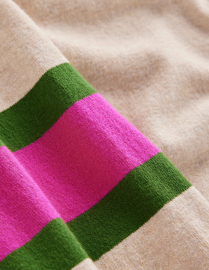 Lara Relaxed Cotton Cardigan-Oatmeal Melange-5