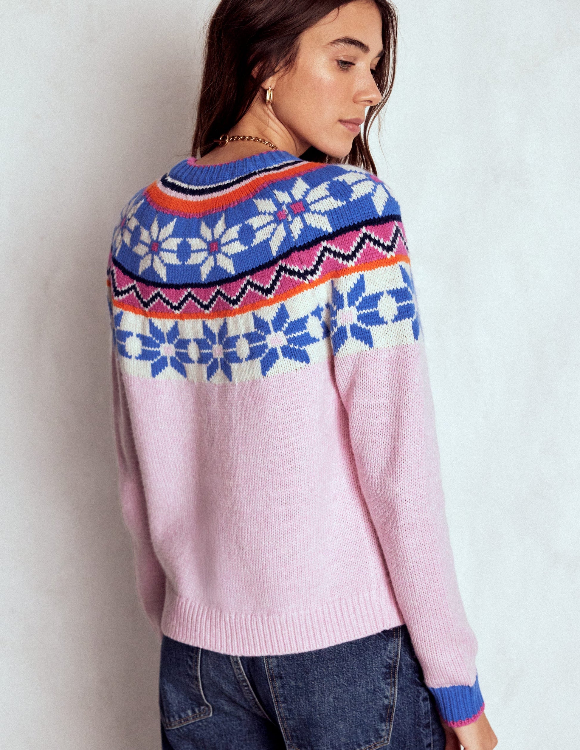 Eleanor Fair Isle Jumper-Meadowsweet Pink-3