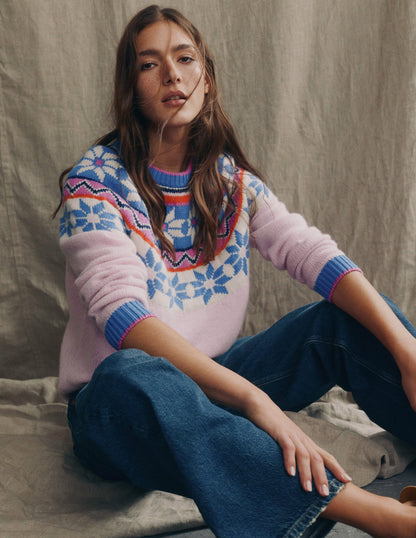 Eleanor Fair Isle Jumper-Meadowsweet Pink-7