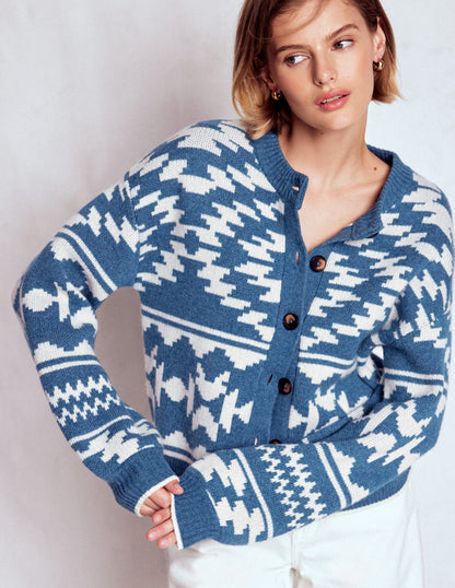 Abi Jacquard Cardigan-Denim Blue Aztec-6