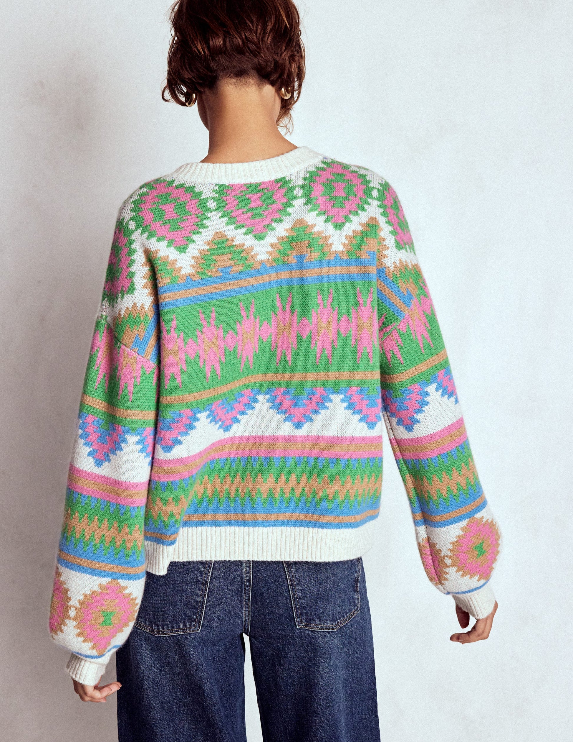 Abi Jacquard Cardigan-Multi Aztec-4