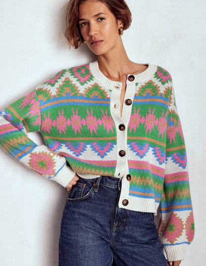 Abi Jacquard Cardigan-Multi Aztec-5