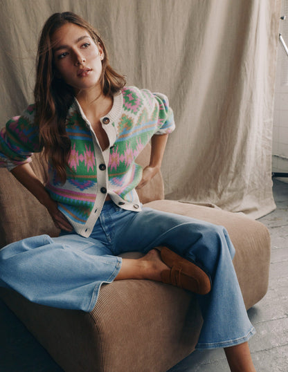 Abi Jacquard Cardigan-Multi Aztec-1