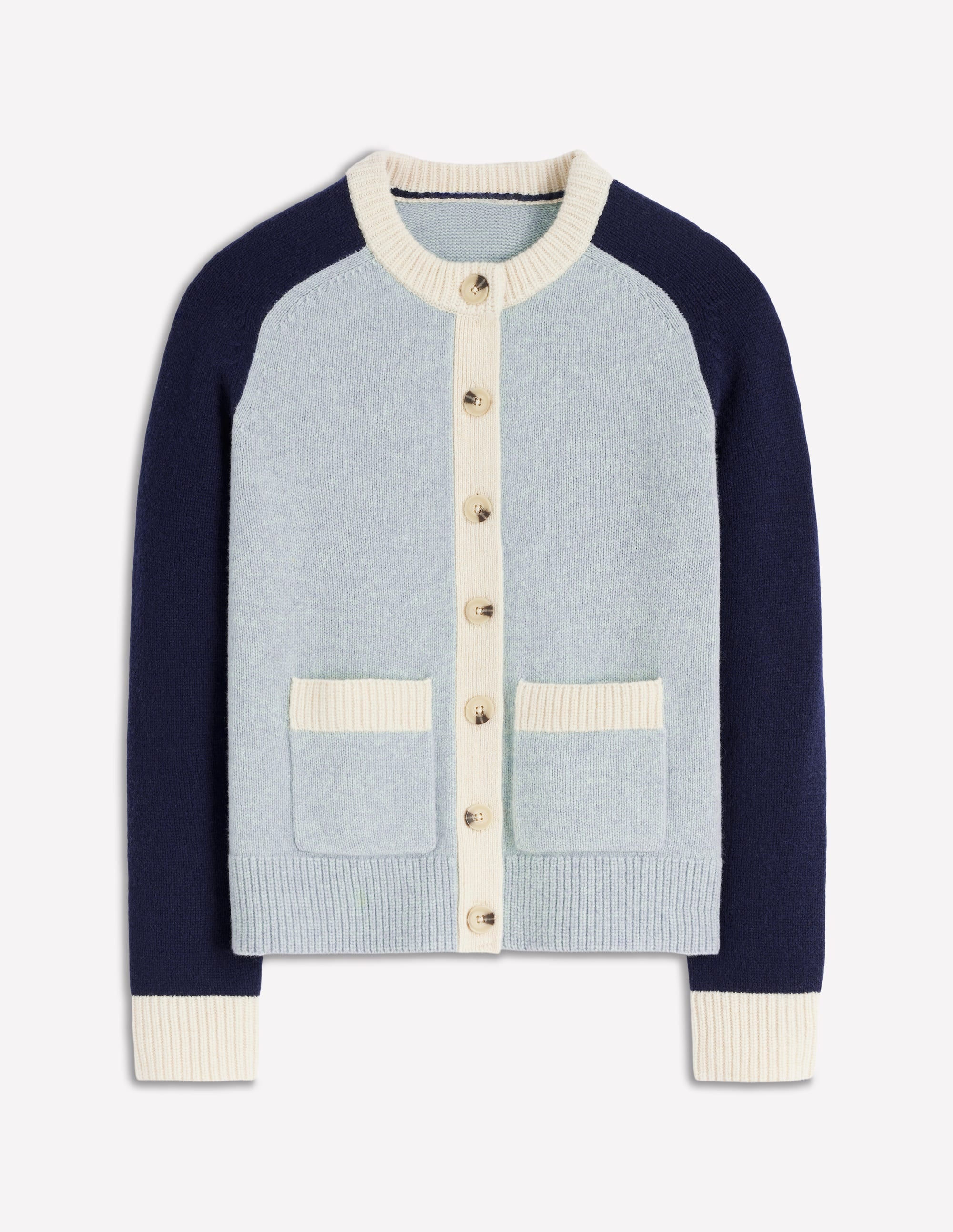Marion Merino Cardigan-Snowbird Blue, Navy - Image 6
