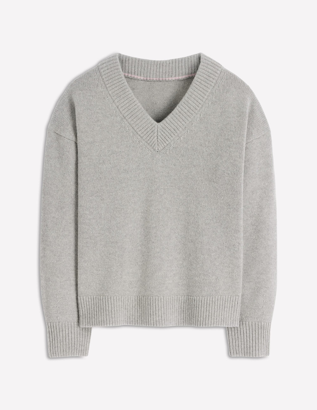 Marion Merino V-neck Jumper-March Hare - Image 5