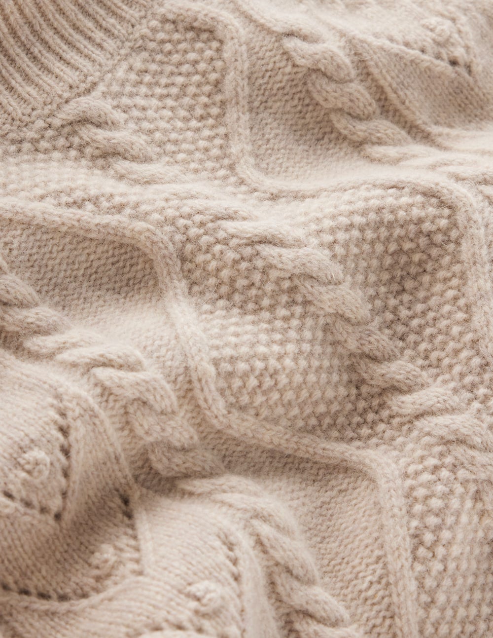 Marion Merino High Neck Jumper-Barley Cable-8