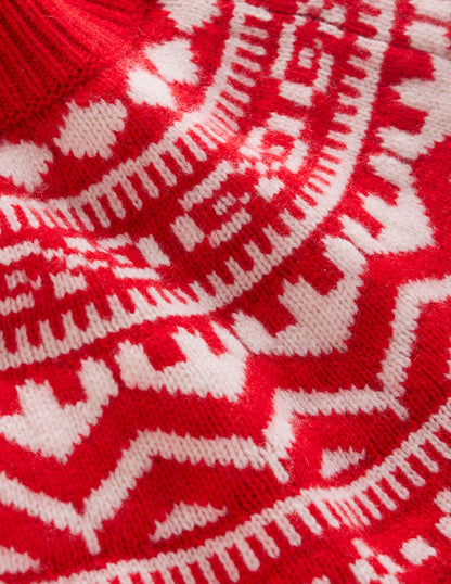 Marion Merino High Neck Jumper-Poppy Red Fair Isle-7