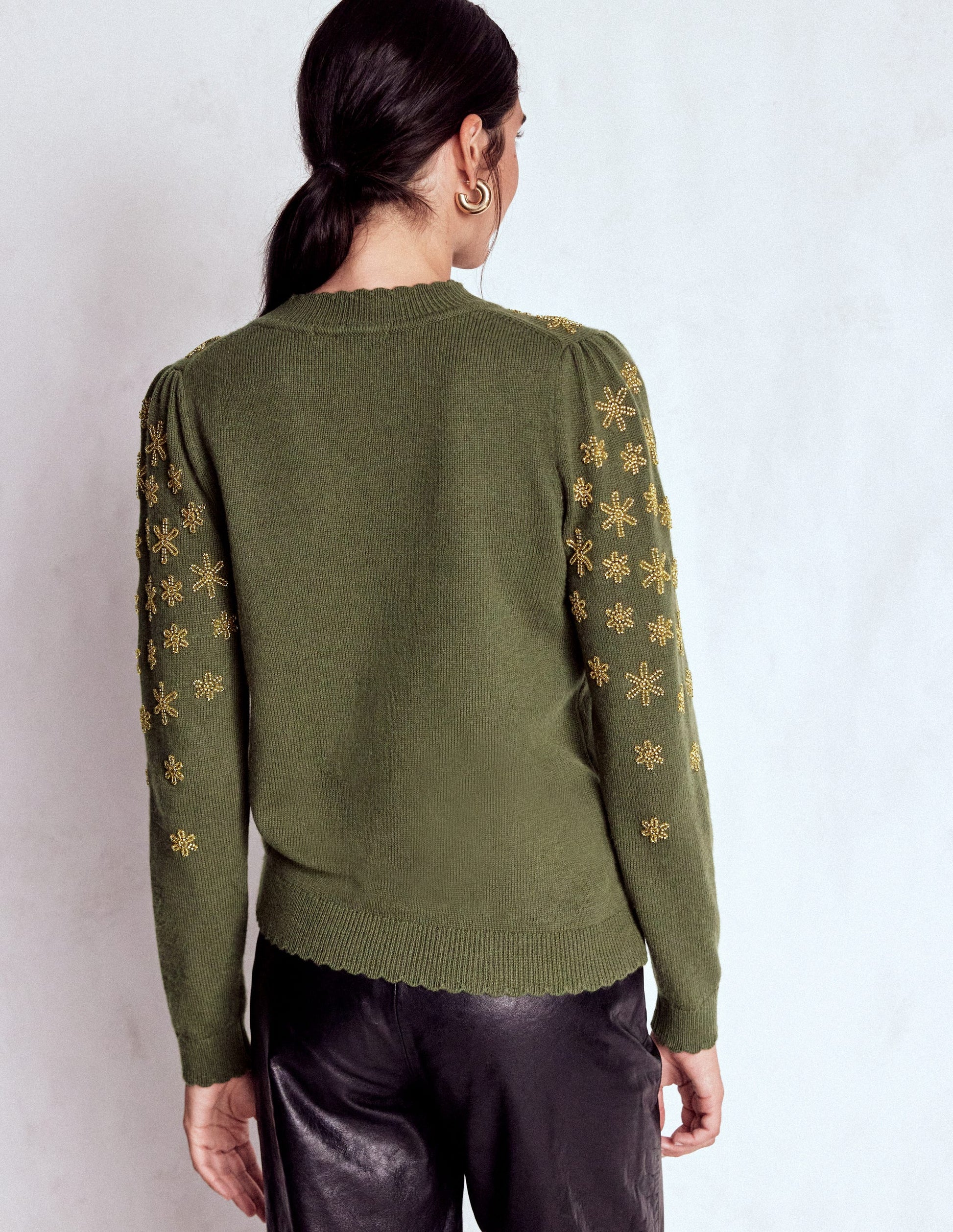 Elizabeth Embellished Jumper-Leaf Green-4