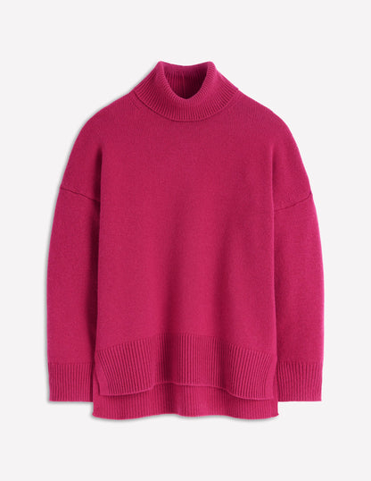 Polly Merino Roll Neck Jumper-Sorbet Pink-7