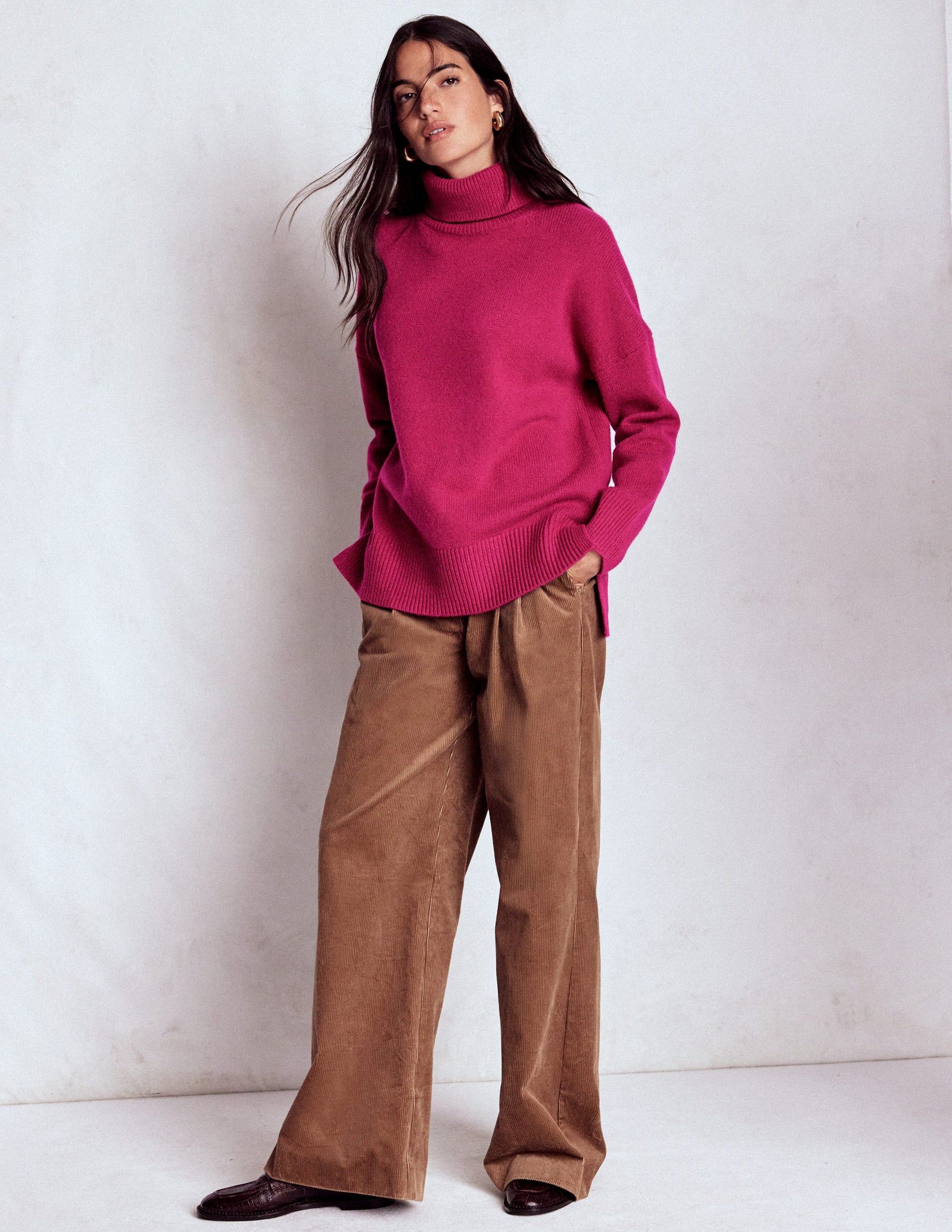 Polly Merino Roll Neck Jumper-Sorbet Pink-4