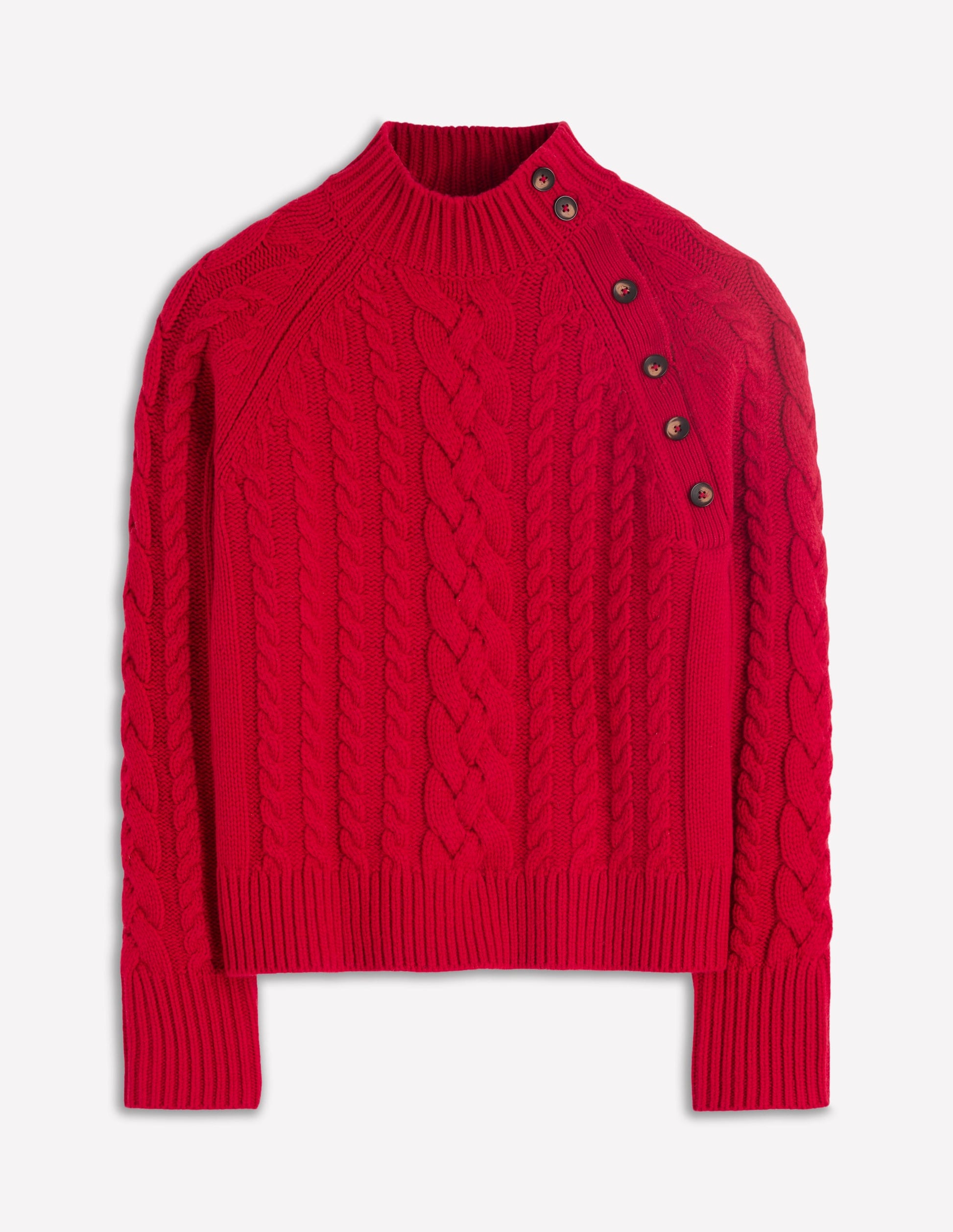 Amara Merino Cable Jumper-Carmine Red-7