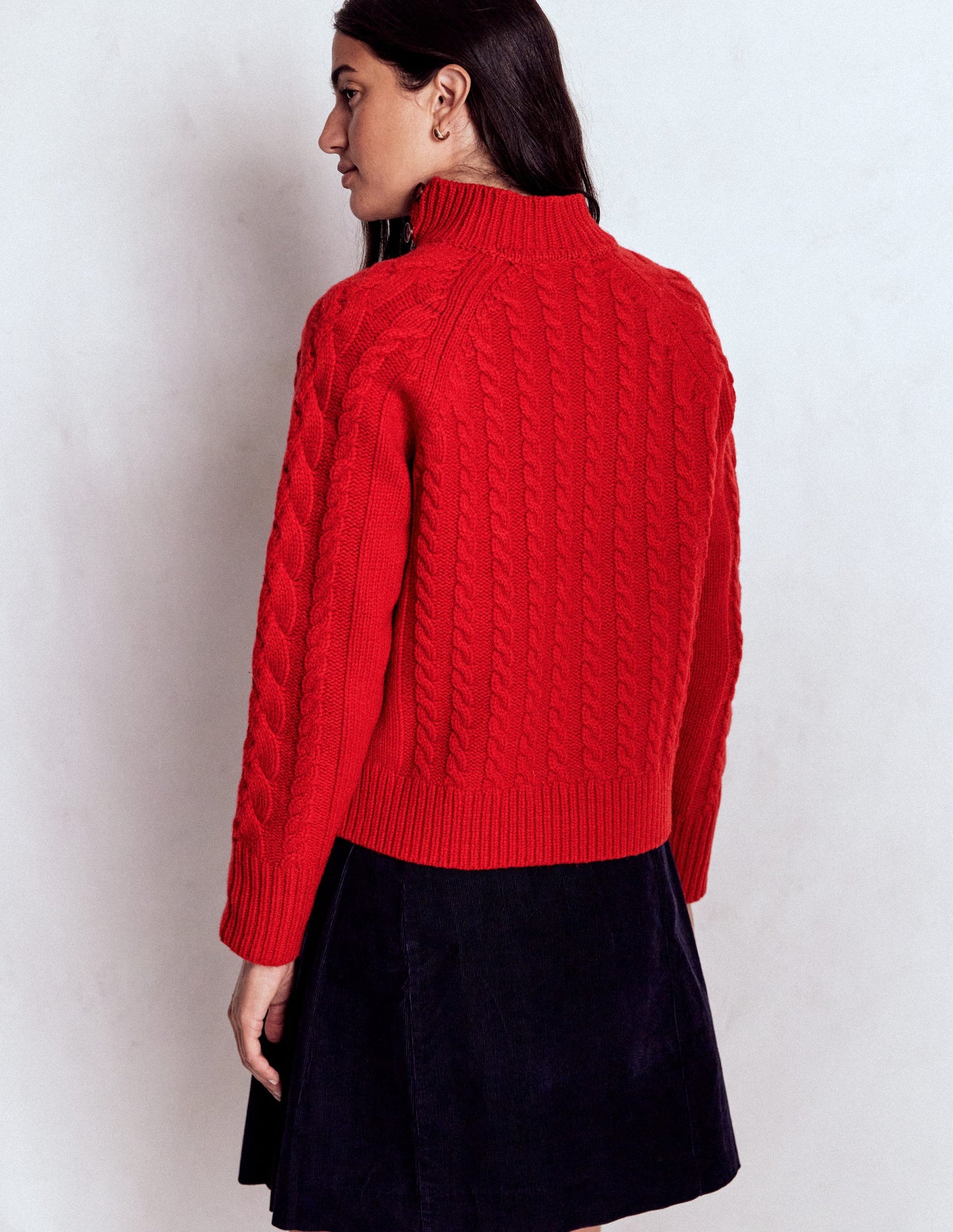 Amara Merino Cable Jumper-Carmine Red