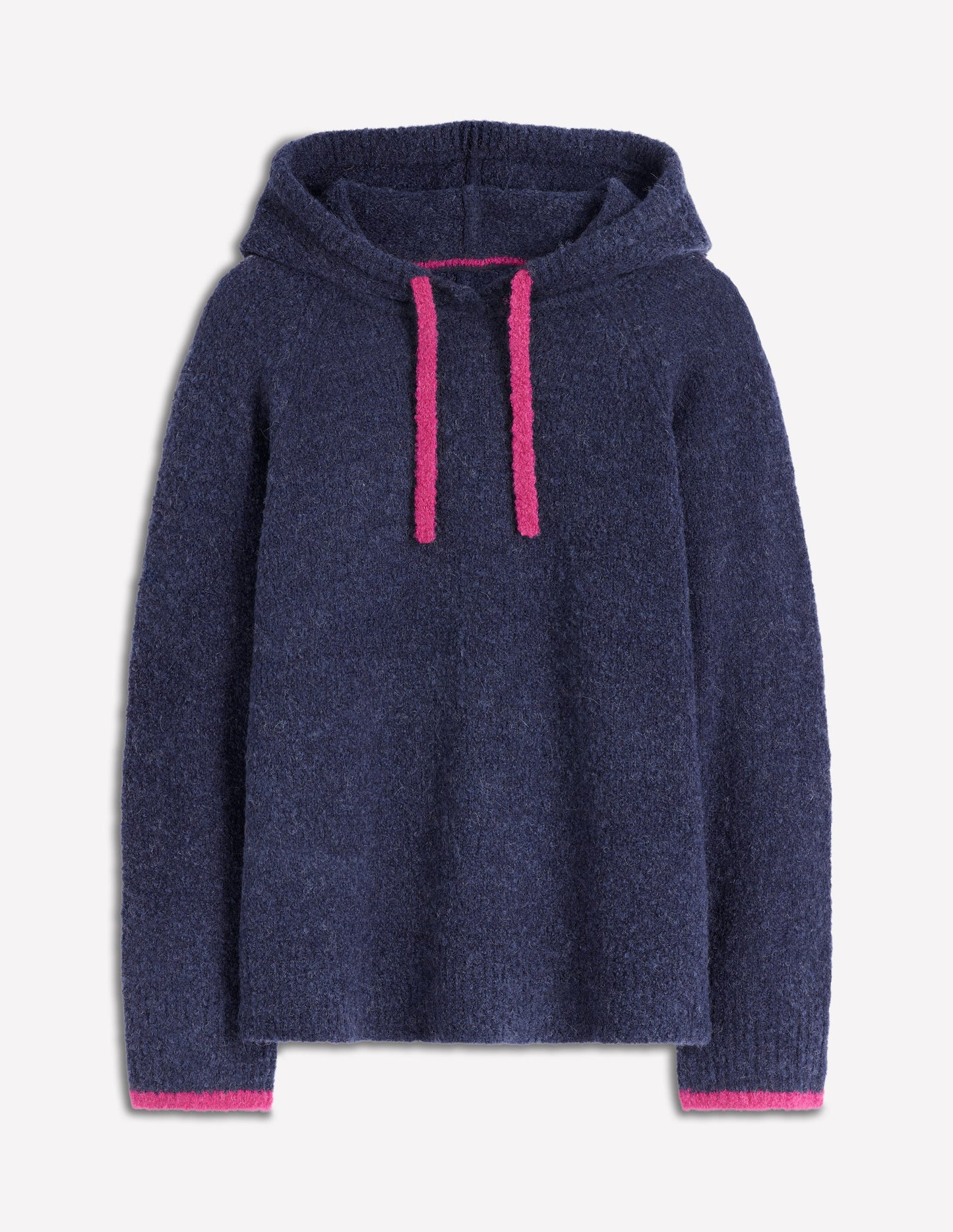 Bouclé Raglan Hoodie-Navy