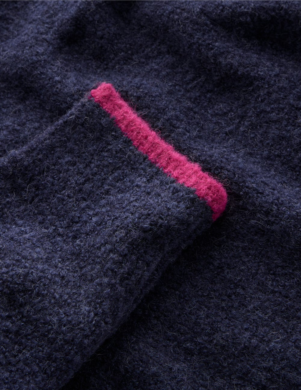 Bouclé Raglan Hoodie-Navy