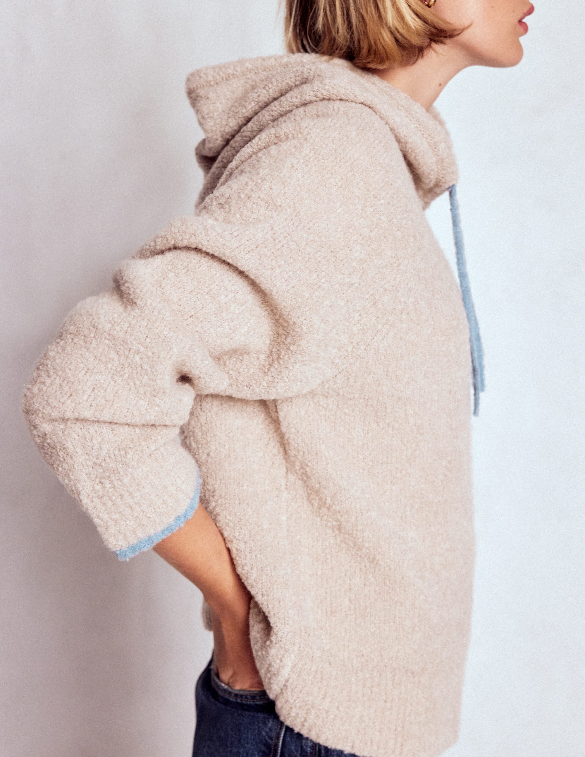 Bouclé Raglan Hoodie-Chinchilla Melange - Image 6