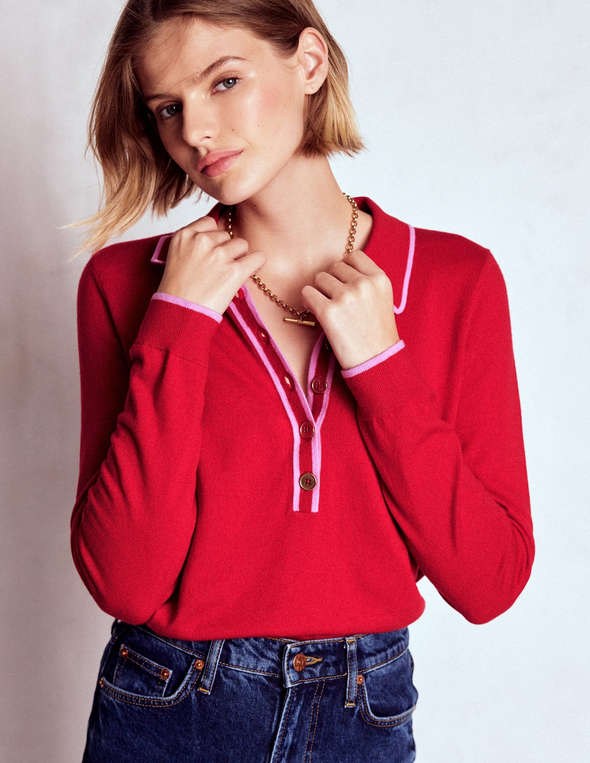 Liz Henley Jumper-Salsa Red-6