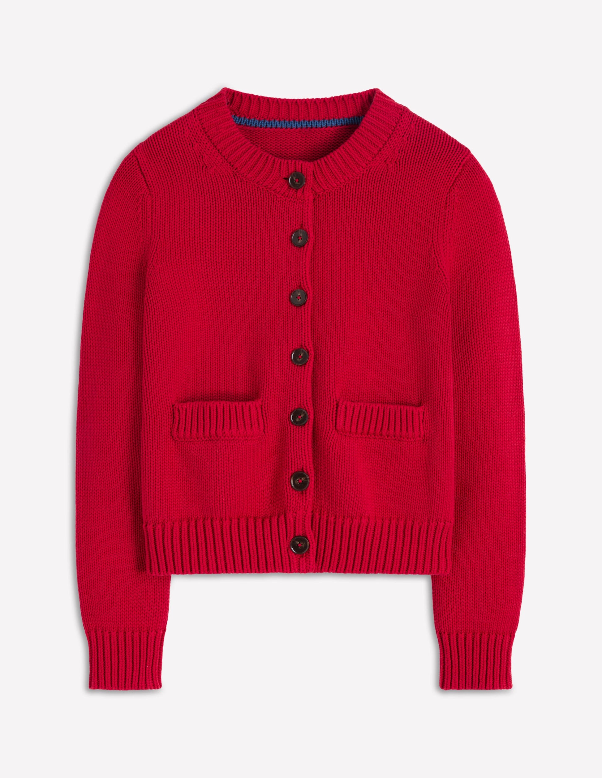 Lucy Chunky Cotton Cardigan-Merida Red-5