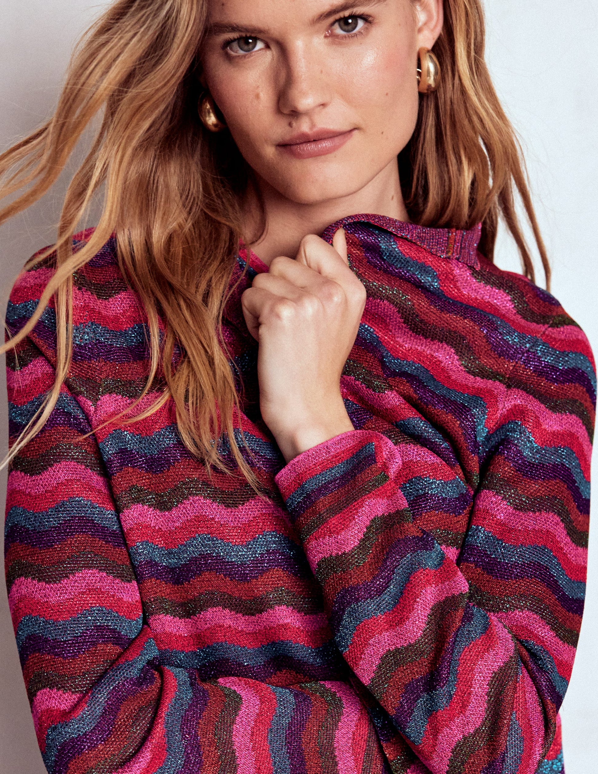 Edge to Edge Cardigan Coat-Multi-3