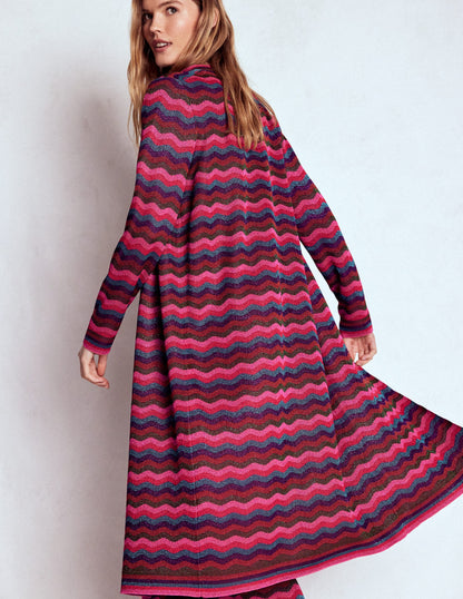 Edge to Edge Cardigan Coat-Multi-4