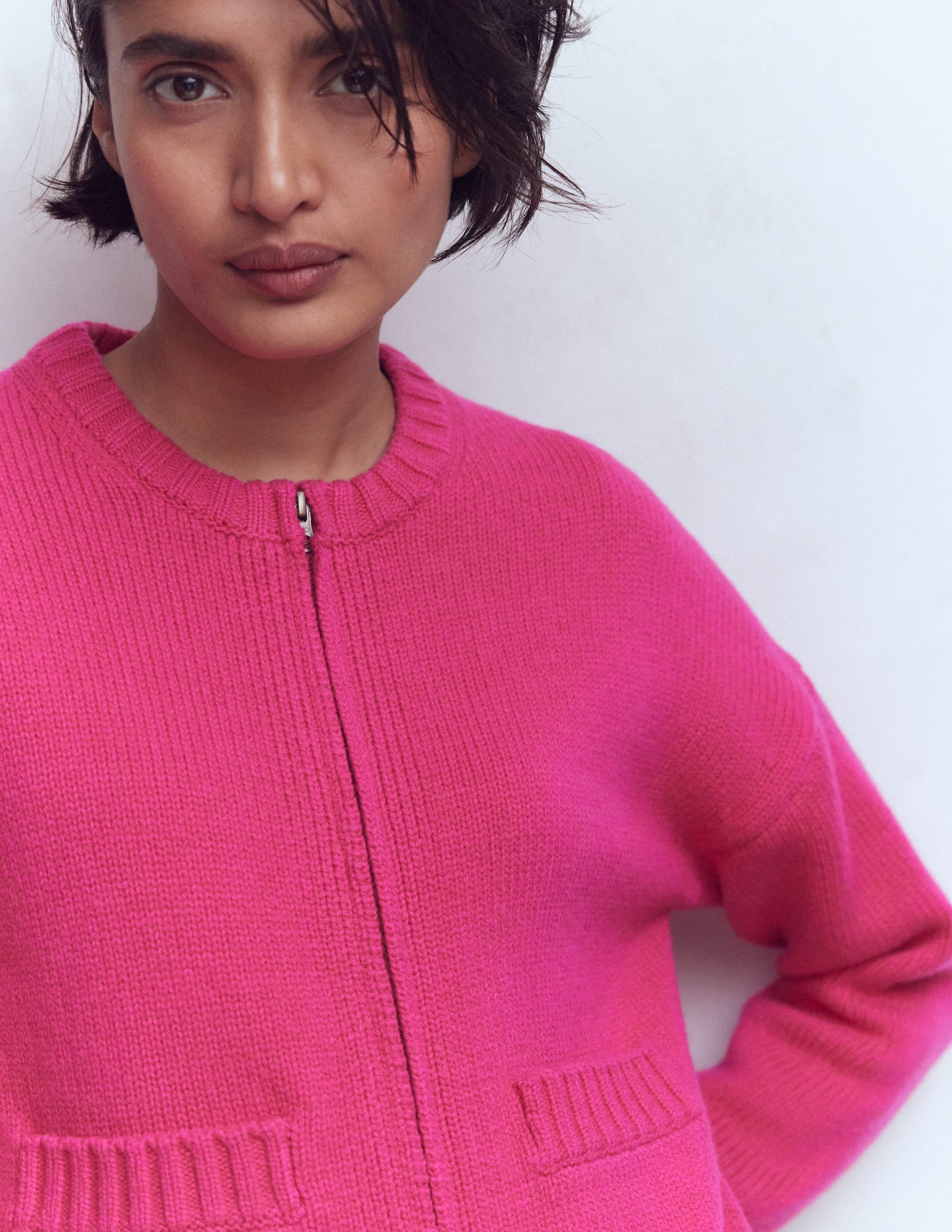 Maya Zip-up Jacket-Flamboyant Pink-2