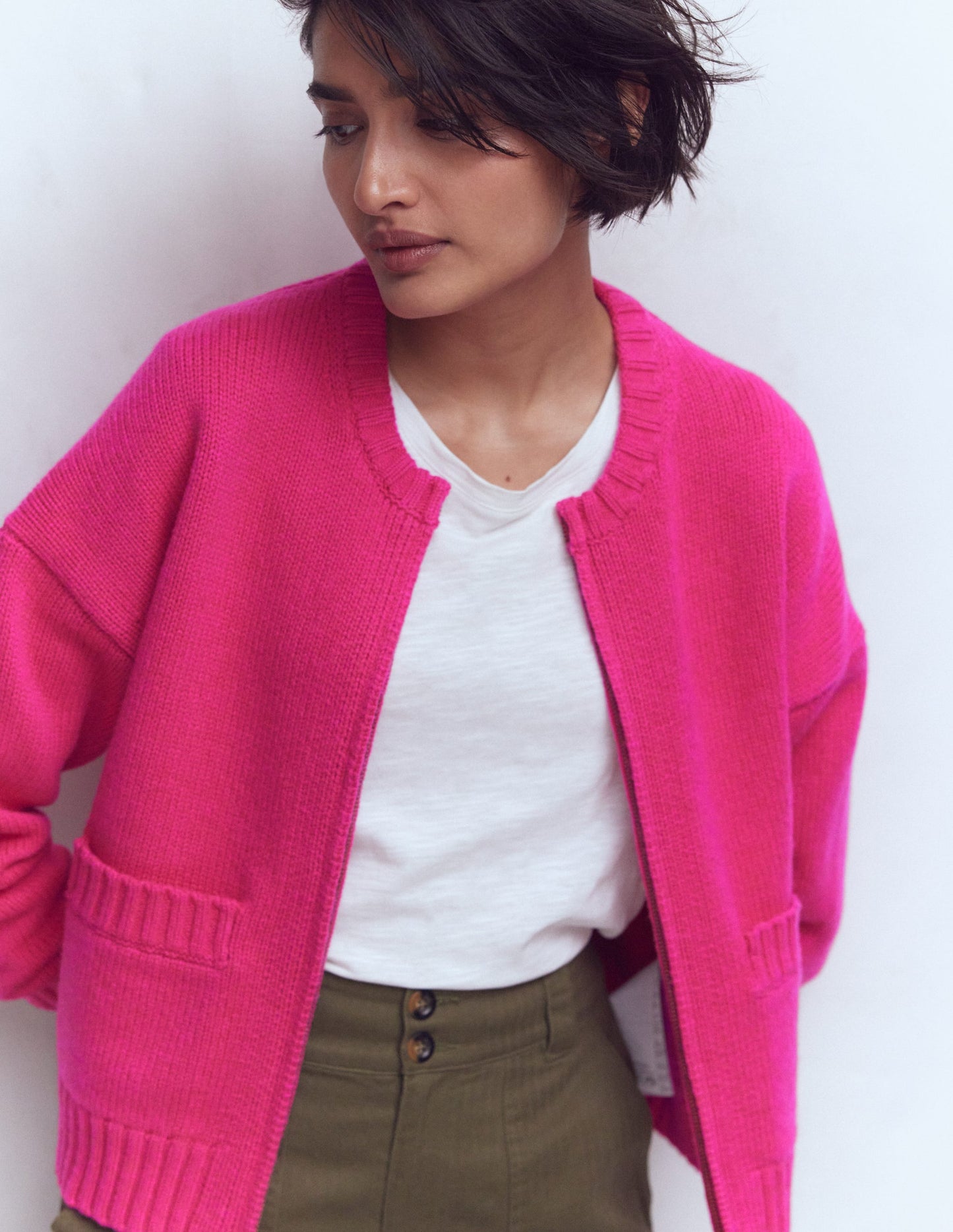 Maya Zip-up Jacket-Flamboyant Pink