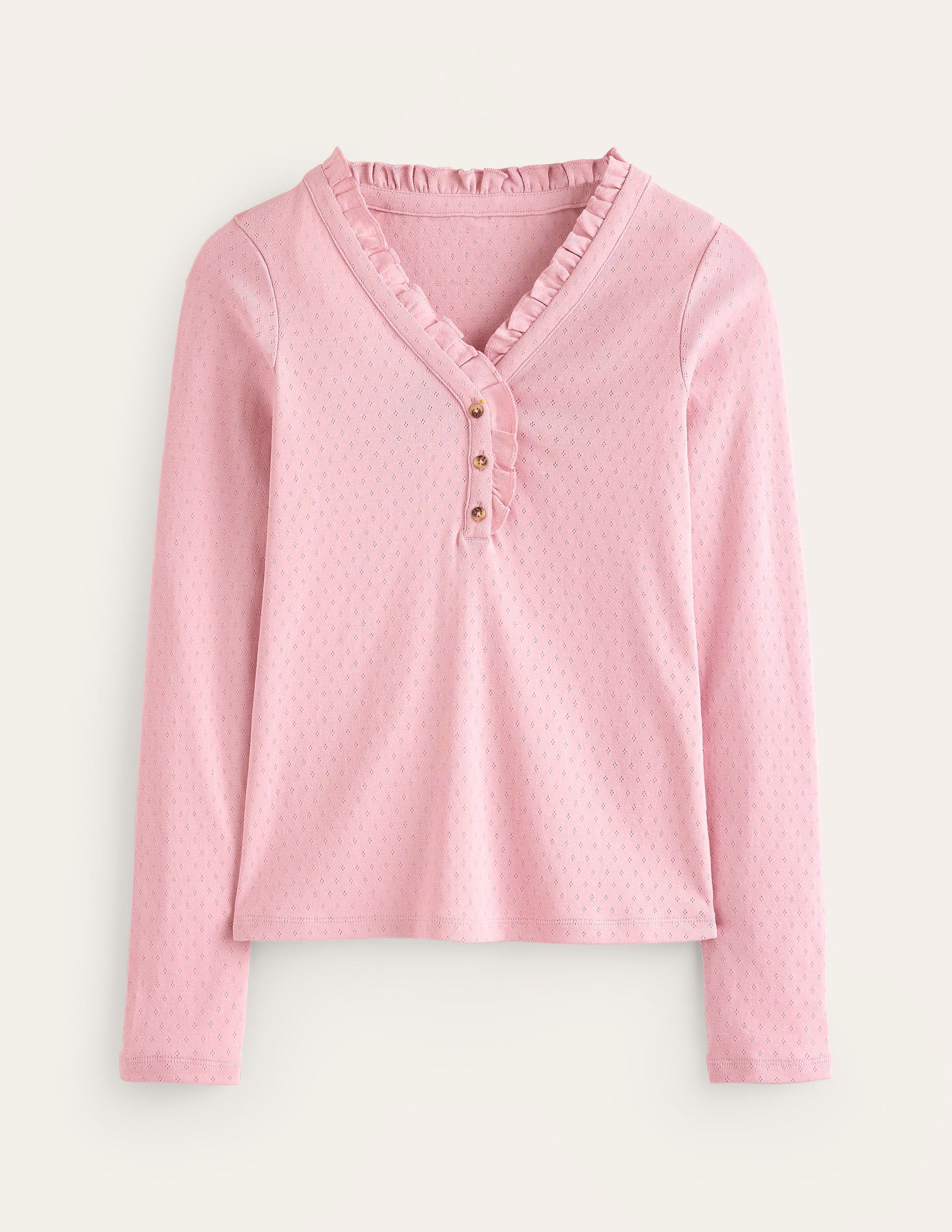 Henley Pyjama Top-Pink-5