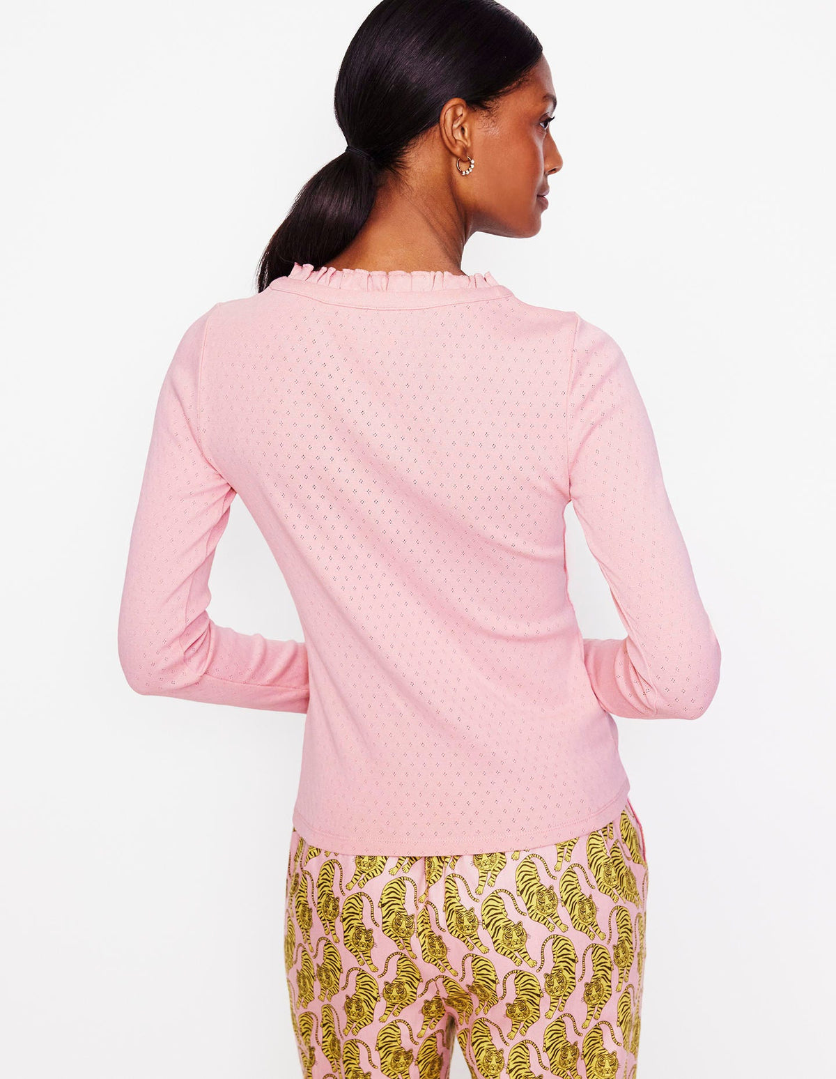 Henley Pyjama Top-Pink - Image 3