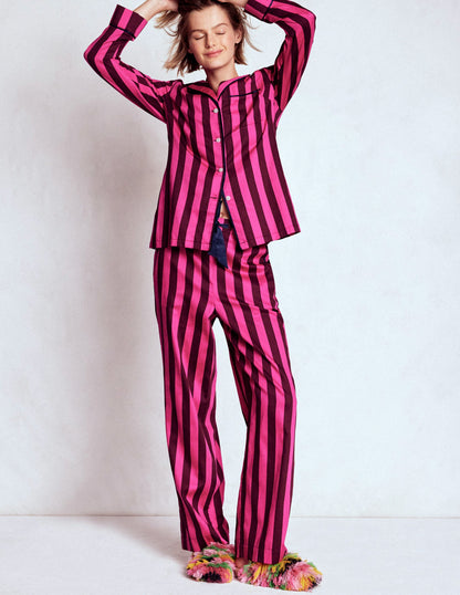 Cotton Pyjama Shirt-Pink Stripe-6