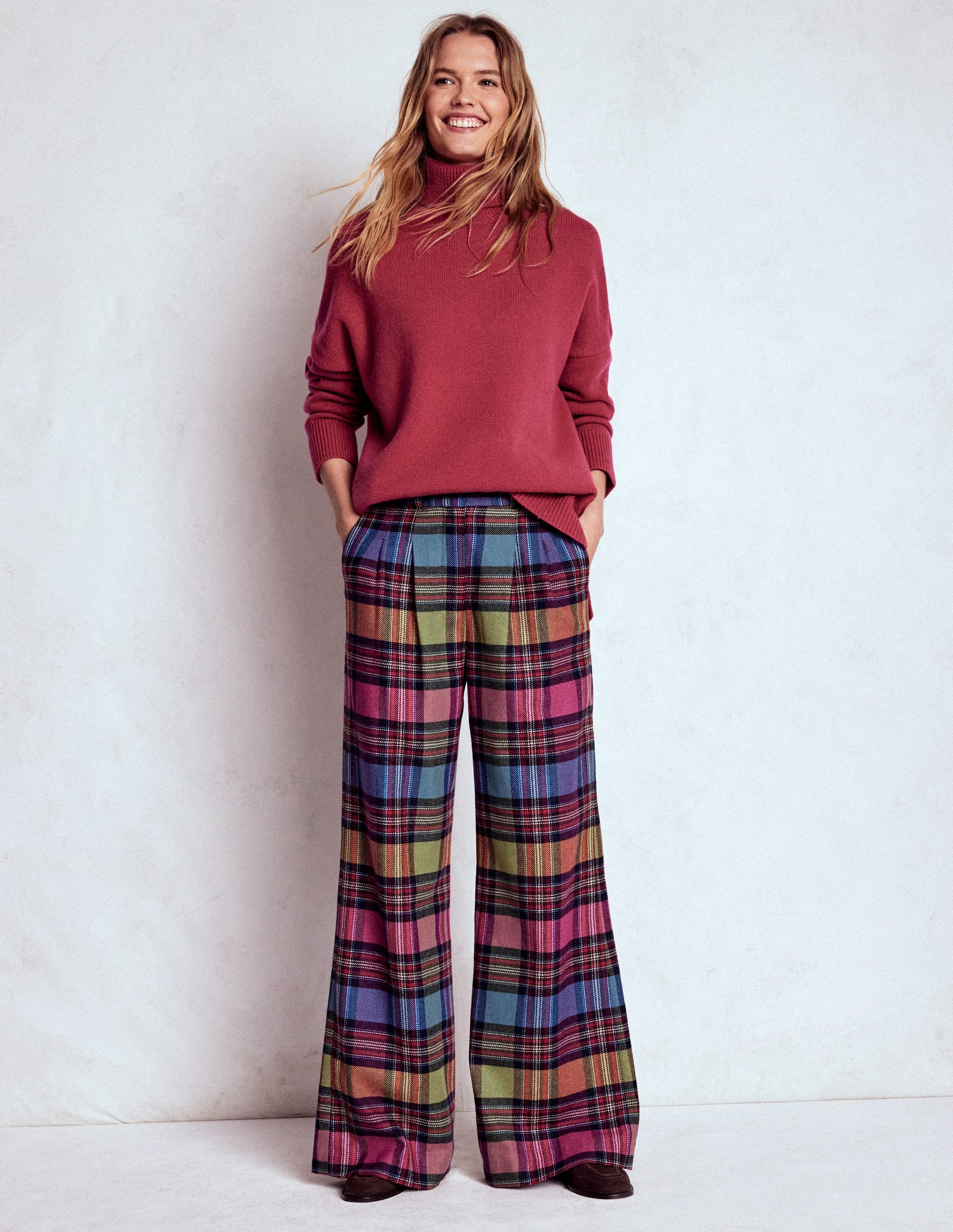 Kensington Wool Trousers-Multi Blanket Check-2
