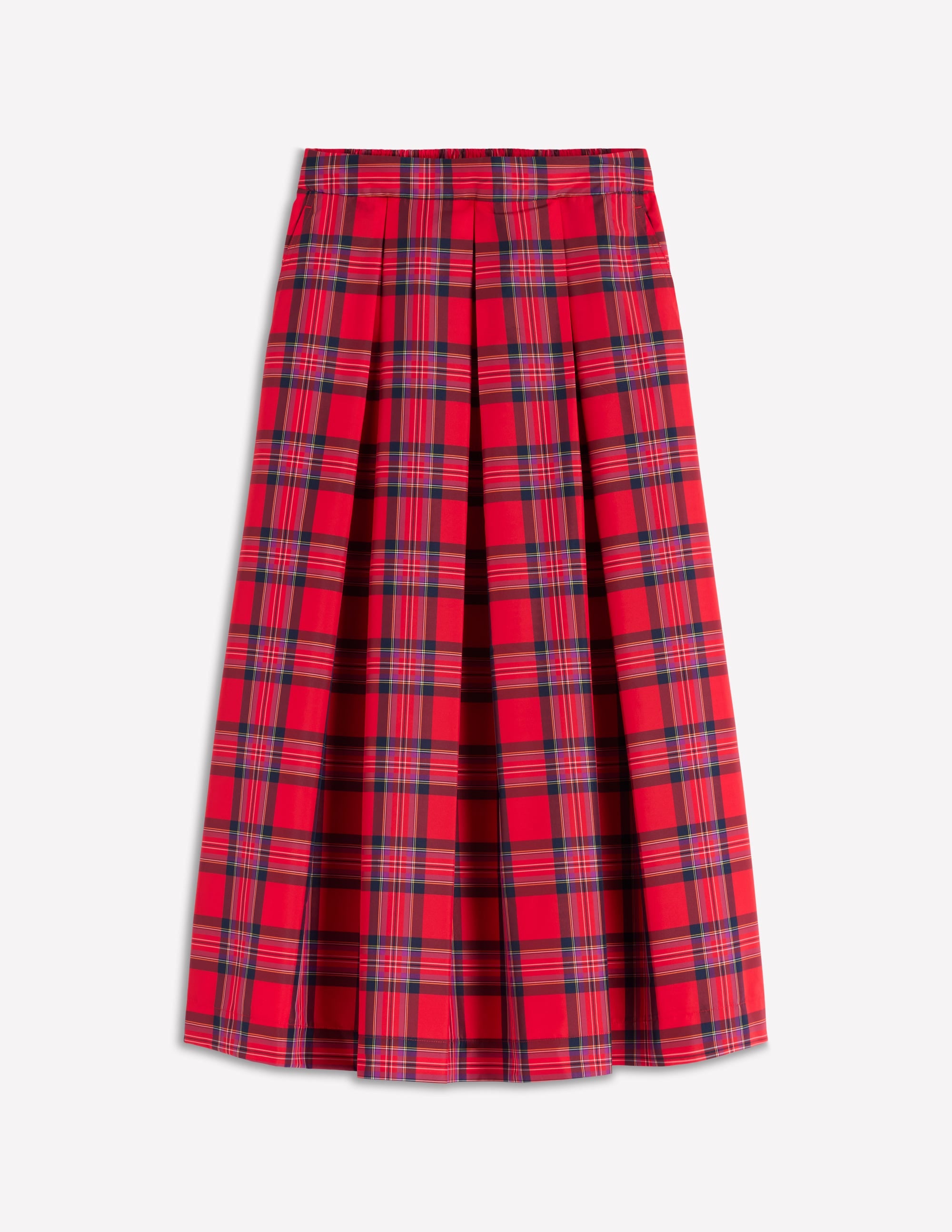 Verity Tartan Midi Skirt-Red, Navy & Purple Brand Check - Image 7