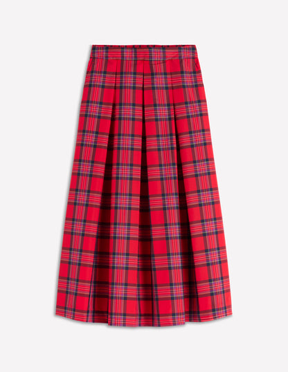 Verity Tartan Midi Skirt-Red, Navy & Purple Brand Check-7