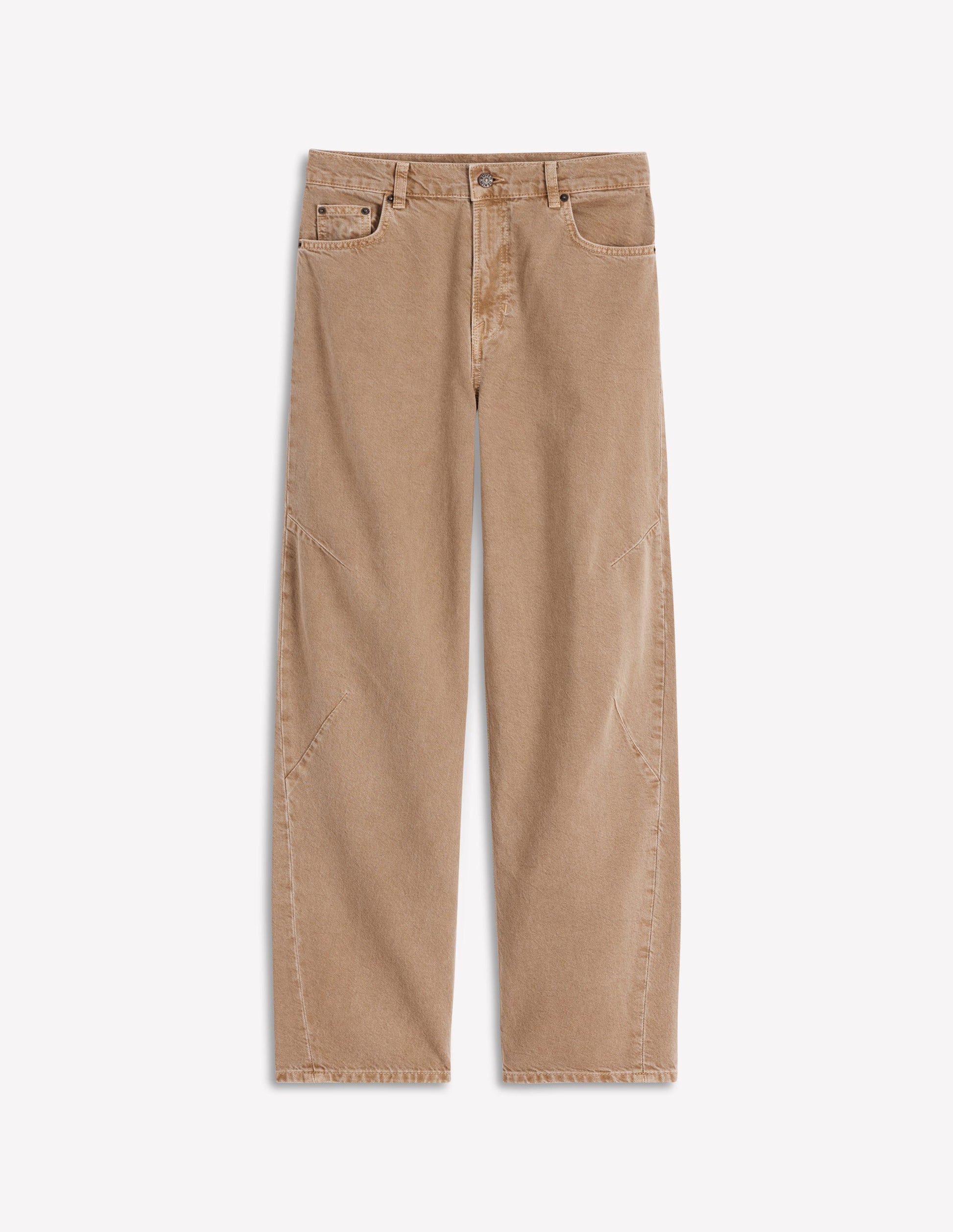 Full Length Barrel Leg Jeans-Tobacco-7