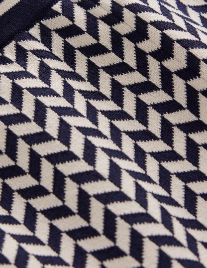 Jacquard Knitted Trousers-Geo Navy and Ivory Jacquard-6