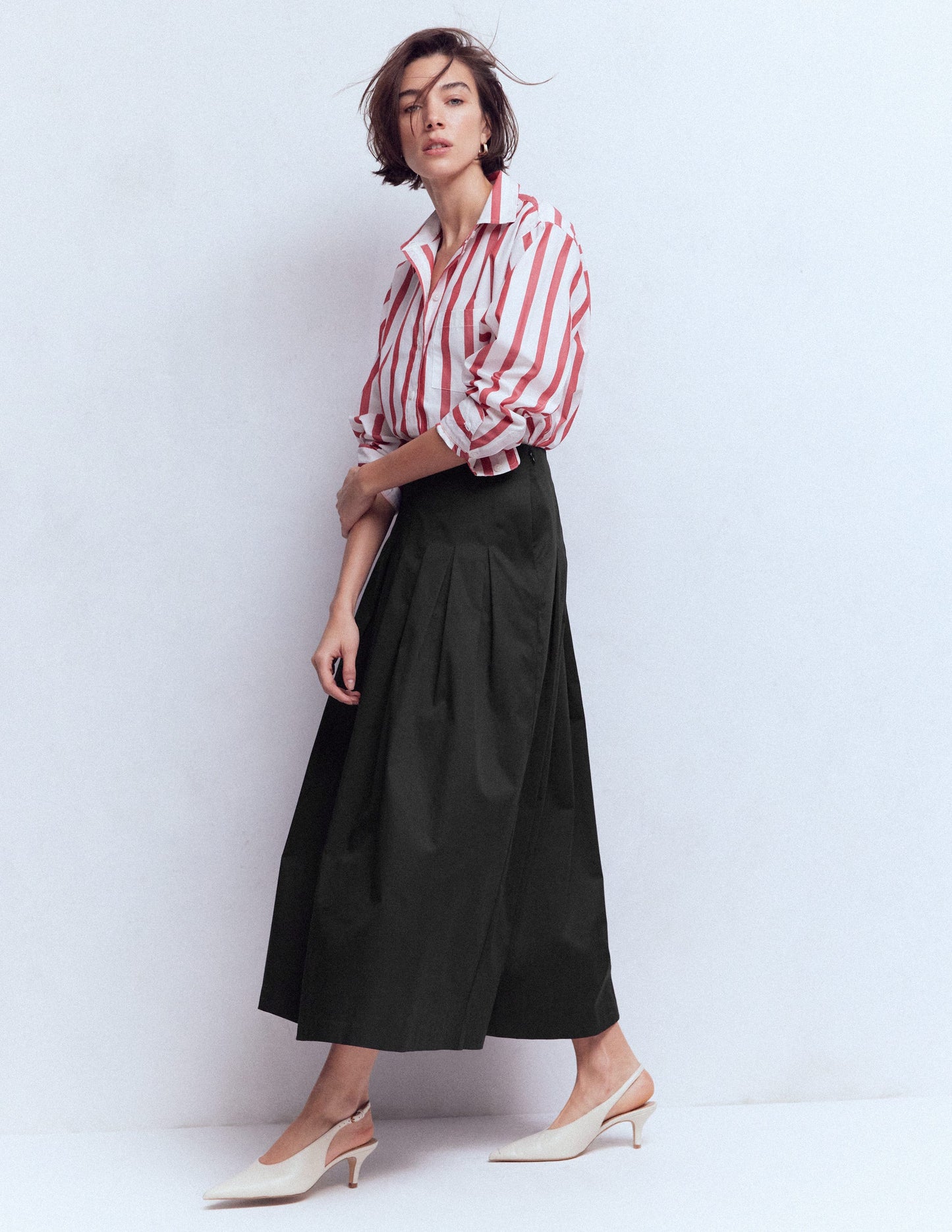 Valentina Sateen Skirt-Black