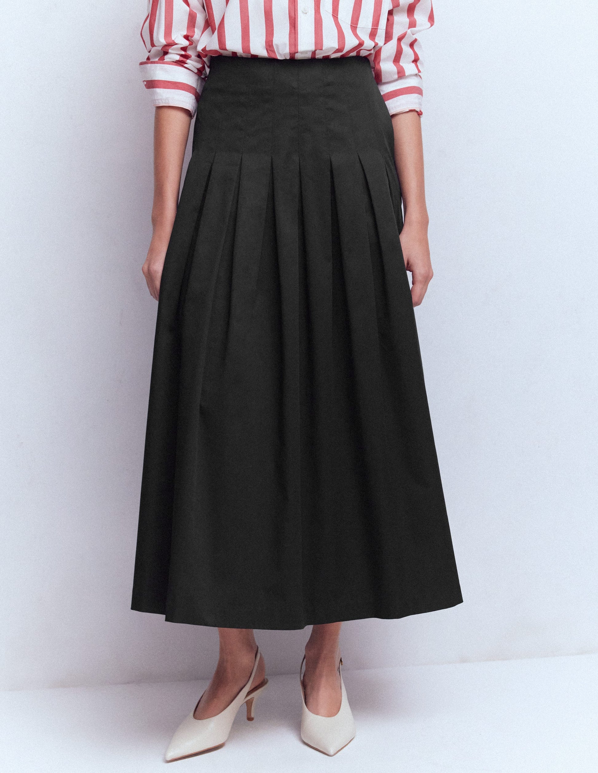Valentina Sateen Skirt-Black-4