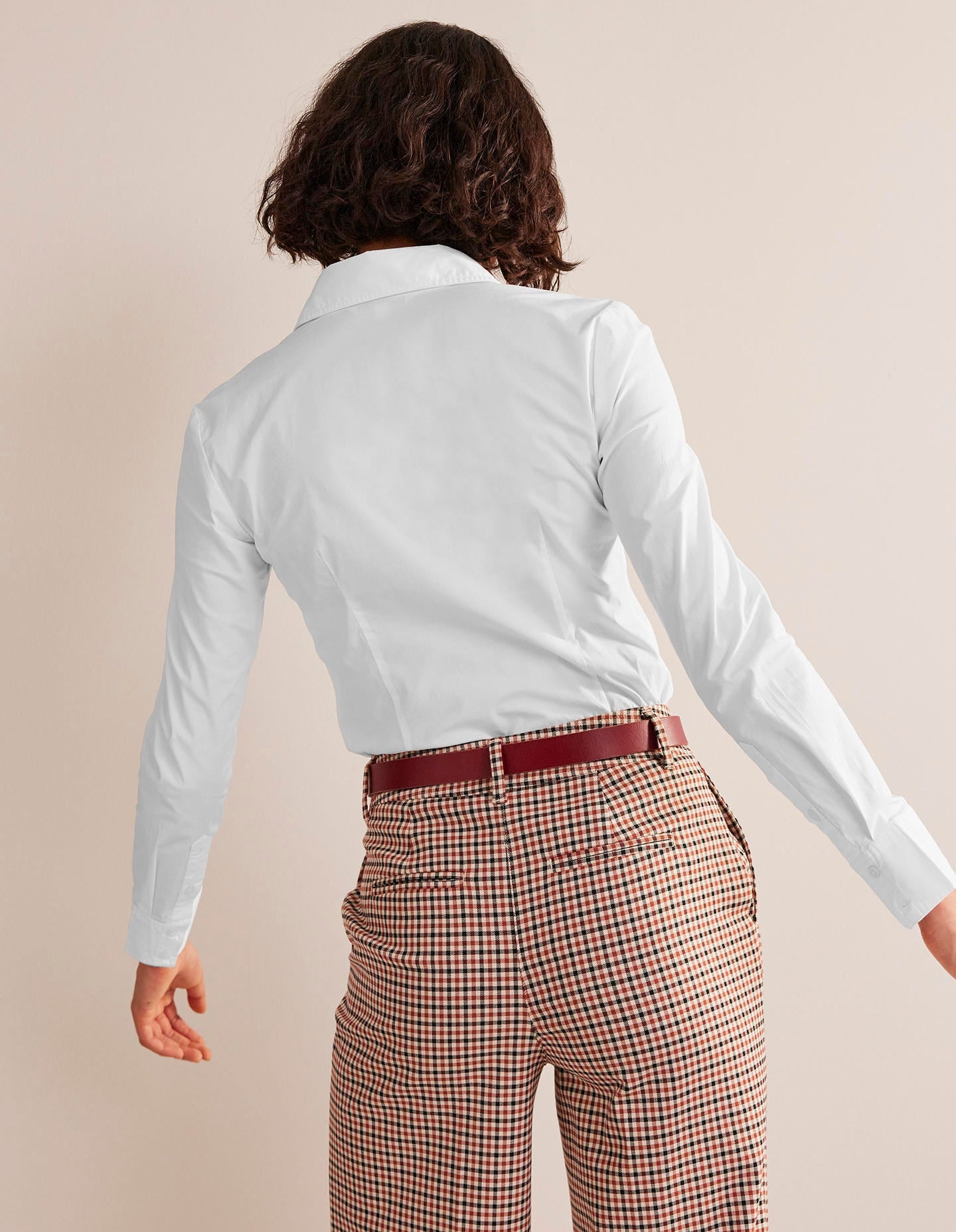 Saskia Stretch Cotton Shirt-White - Image 3